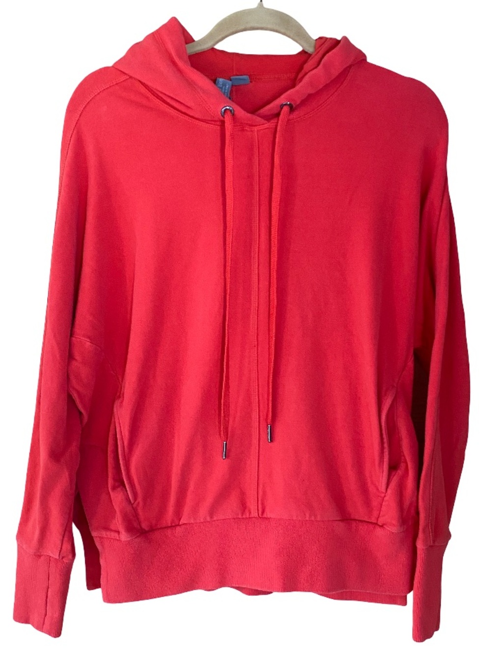 Sweaty Betty red Liberate Luxe cozy pullover pocket drawstring hoodie size 8
